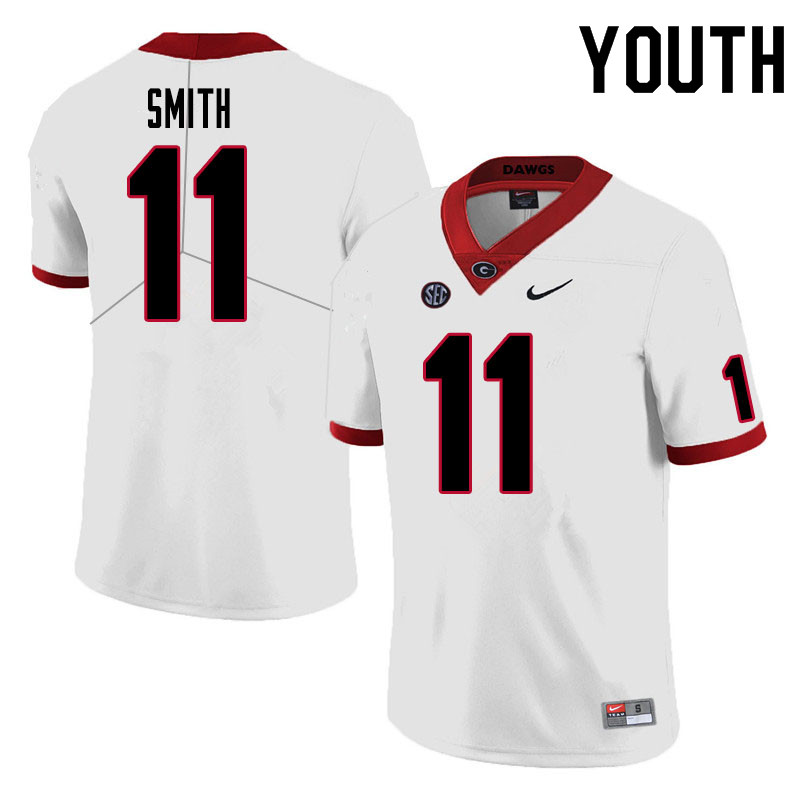 Georgia Bulldogs Youth Arian Smith #11 White Stitched College UGA Football Jersey 23CU015IQ